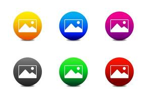 Picture Icon. Image symbol. Gallery icon. Round color buttons. Vector illustration.