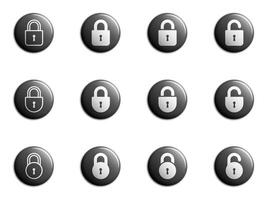 Lock icons set. Padlock symbol collection. Security symbol. Lock open and lock closed icon. Flat vector illustration.