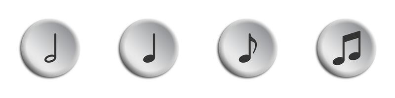 Music notes icons set. Simple symbols for app development and website design. Vector illustration.