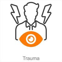 trauma y dolor icono concepto vector