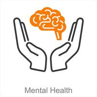 Mental Health and anxiety icon concept vector