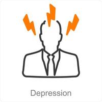 Depression and sadness icon concept vector