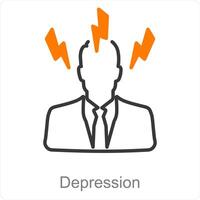 Depression and sadness icon concept vector