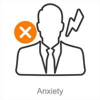 Anxiety and stress icon concept vector