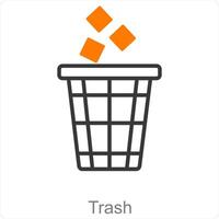 basura y eliminar icono concepto vector