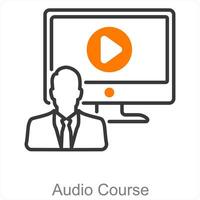 Audio Course and education icon concept vector
