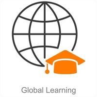 Global Learning and world icon concept vector