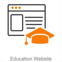 Education Website and laptop icon concept vector
