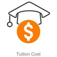 Tuition Cost and tuition icon concept vector