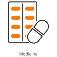 medicina y pastillas icono concepto vector