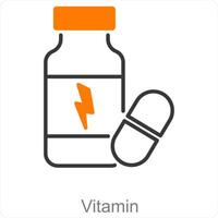 vitamina y pastillas icono concepto vector