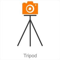 Tripod and camera icon concept vector