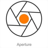 Aperture and camera icon concept vector