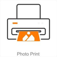 Photo Print and camera icon concept vector