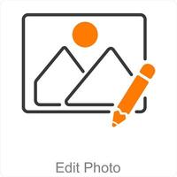 Edit Photo and adjust icon concept vector