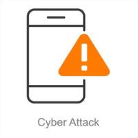 Cyber Attack and hack icon concept vector