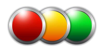 Traffic light buttons. Flat vector illustration.