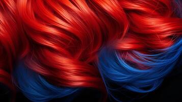 AI generated Vibrant close-up of colorful hair strands, ideal for beauty and fashion concepts photo