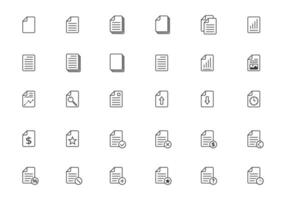 Document icons set. Paper icon. Document symbol. Vector illustration.