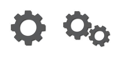 Gear icon with shadow. Vector illustration.