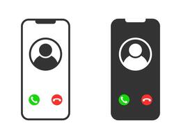 Mobile Call Screen. Vector Illustration.