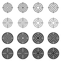 Set of accuracy, target and goal icons. Aim symbol. Vector illustrator.