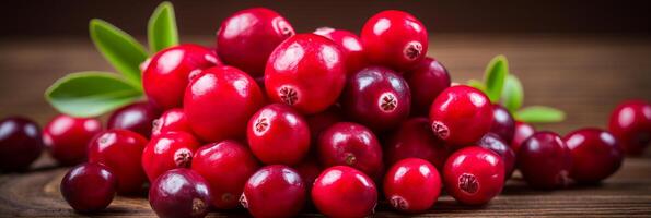 AI generated Delicious cranberry background for captivating banners and promotional materials photo