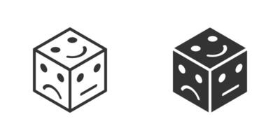 cubo con clasificación emoción icono. vector ilustración.