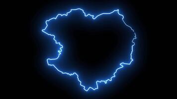 map of Kharkiv in ukraine with glowing neon effect video