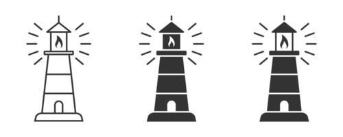 Lighthouse icon isolated on a white background. Vector illustration.