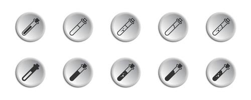 Potion vial icons set. Test tubes collection. Virus test icon. Vector illustration.