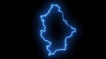 map of Donetsk in ukraine with glowing neon effect video