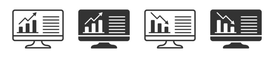 Data analysis concept. Dashboard admin icon. Vector illustration.