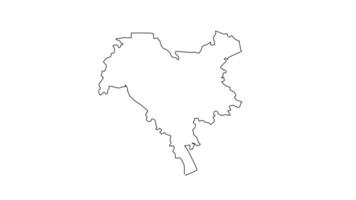 animado esboço mapa do Kyiv dentro Ucrânia video