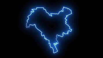 Kyiv map in ukraine with glowing neon effect video