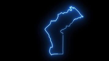 map of Cabinda in angola with glowing neon effect video