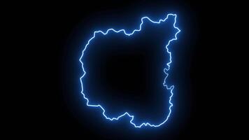 map of Chernihiv in ukraine with glowing neon effect video