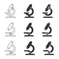 Microscope icon set. Simple design. Vector illustration.