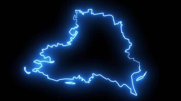 map of Kherson in ukraine with glowing neon effect video