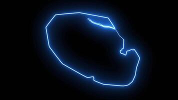 map of Samarkand in uzbekistan with glowing neon effect video