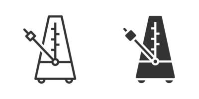 Metronome icon isolated on a white background. Vector illustration.