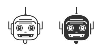 Robot face icon. Vector illustration.