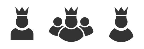 VIP Customer icon. King user icon. Admin symbol. Flat vector illustration.