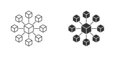 Network cubes icon. Vector illustration.