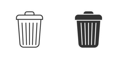 Trash can icon. Bin icon. Simple design. Vector illustration.