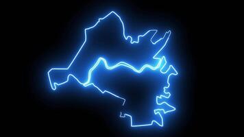 Uzhhorod map in ukraine with glowing neon effect video