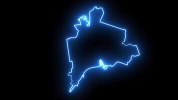 Karta av mariupol i ukraina med lysande neon effekt video