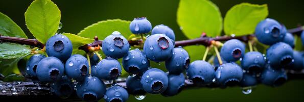 AI generated Delicious saskatoon berry background banner - great for food enthusiasts and market promotions photo