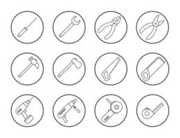 Tools icon set. Vector illustration.