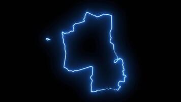 Karte von Hadsch Gouvernorat im Jemen mit glühend Neon- bewirken video